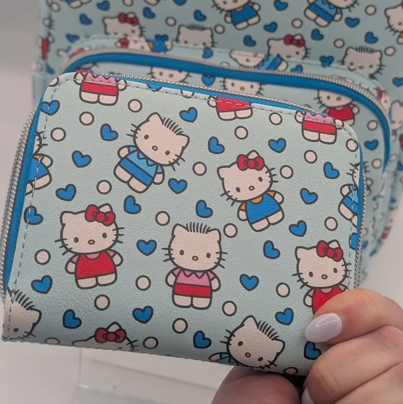 Loungefly Hello Kitty + Dear Daniel Blue Backpack & wallet set - Picture 3 of 6